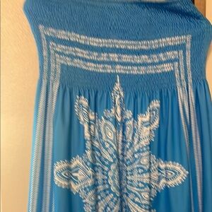 Blue and White Strapless Dress Brand New never worn. Can be worn swim dress